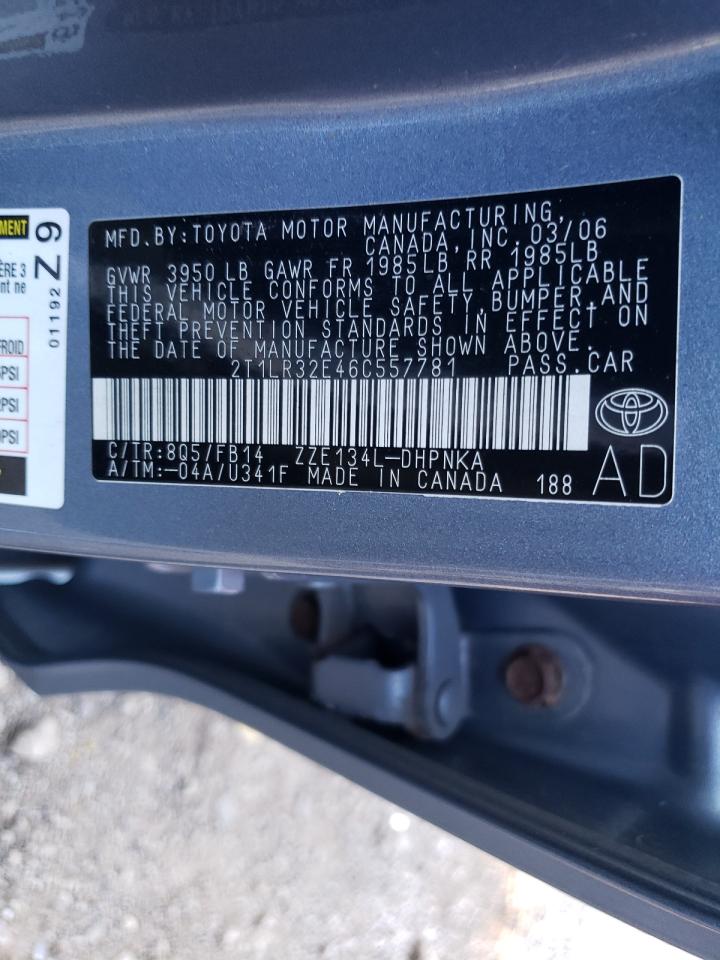 Photo 10 from auction – 2006 TOYOTA COROLLA MA with VIN 2T1LR32E46C557781