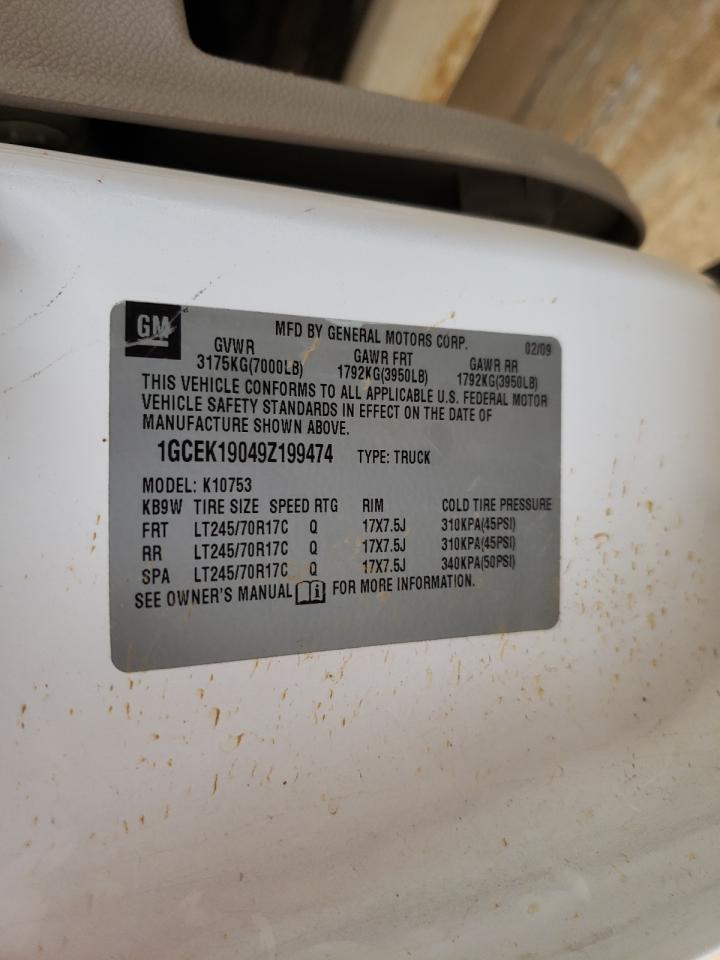 Photo 10 from auction – 2009 CHEVROLET SILVERADO with VIN 1GCEK19049Z199474