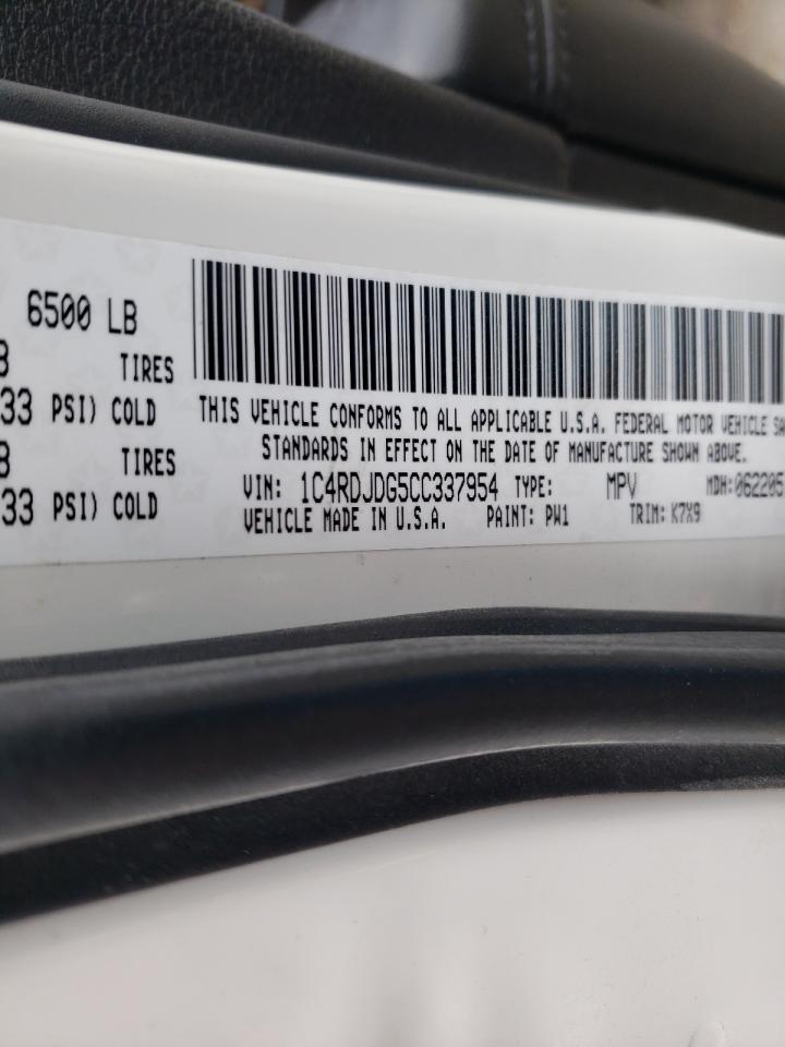 Photo 10 from auction – 2012 DODGE DURANGO CR with VIN 1C4RDJDG5CC337954