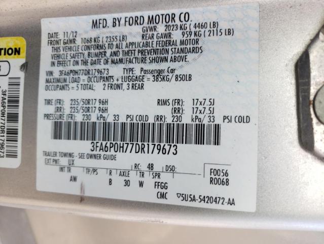Photo 10 from auction – 2013 FORD FUSION SE with VIN 3FA6P0H77DR179673