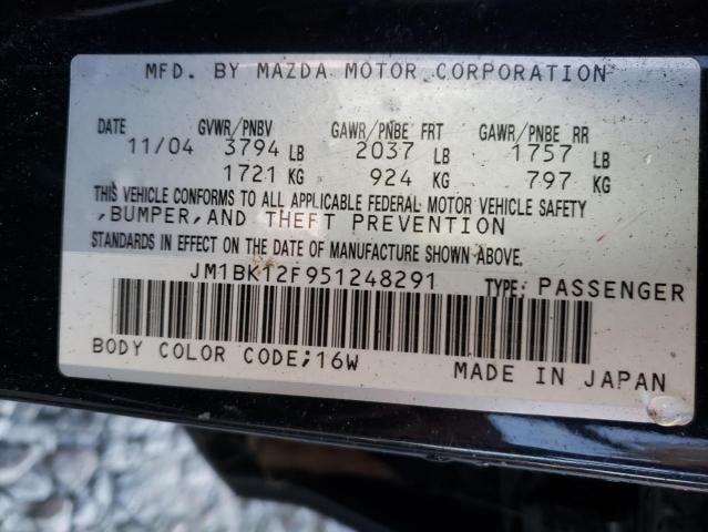 Photo 10 from auction – 2005 MAZDA 3 I with VIN JM1BK12F951248291