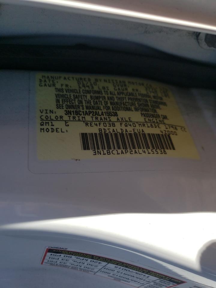 Photo 10 from auction – 2010 NISSAN VERSA S with VIN 3N1BC1AP2AL415538