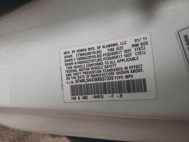 Photo 10 from auction – 2011 HONDA ODYSSEY EX with VIN 5FNRL5H43BB037339