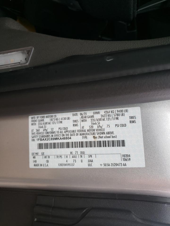 Photo 10 from auction – 2021 FORD TRANSIT T- with VIN 1FBAX2C89MKA48804