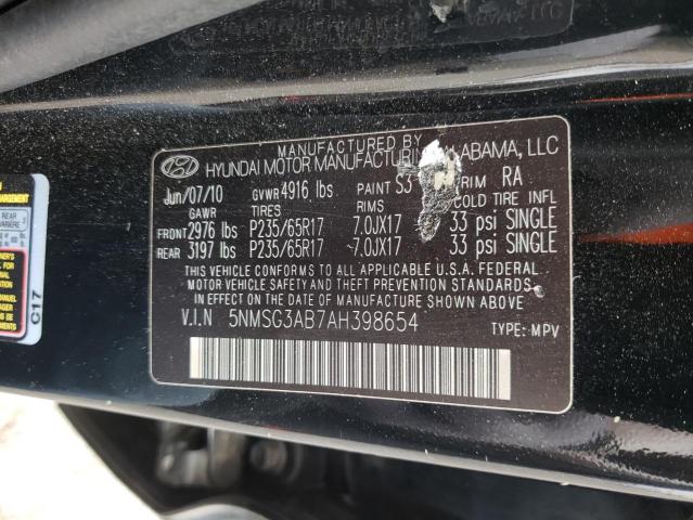 Photo 10 from auction – 2010 HYUNDAI SANTA FE G with VIN 5NMSG3AB7AH398654