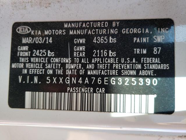 Photo 10 from auction – 2014 KIA OPTIMA EX with VIN 5XXGN4A76EG325390