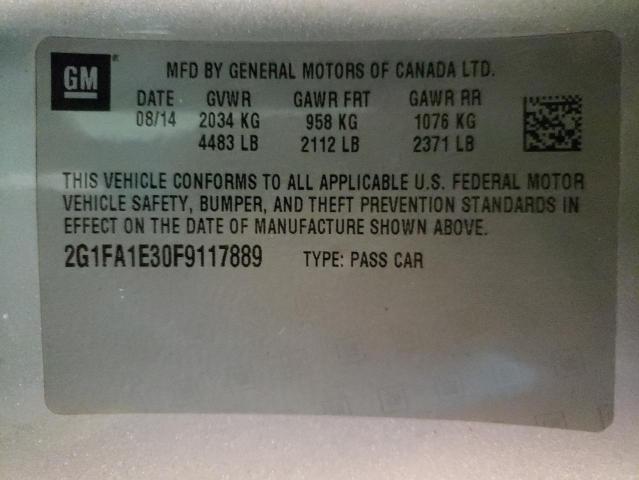 Photo 10 from auction – 2015 CHEVROLET CAMARO LS with VIN 2G1FA1E30F9117889