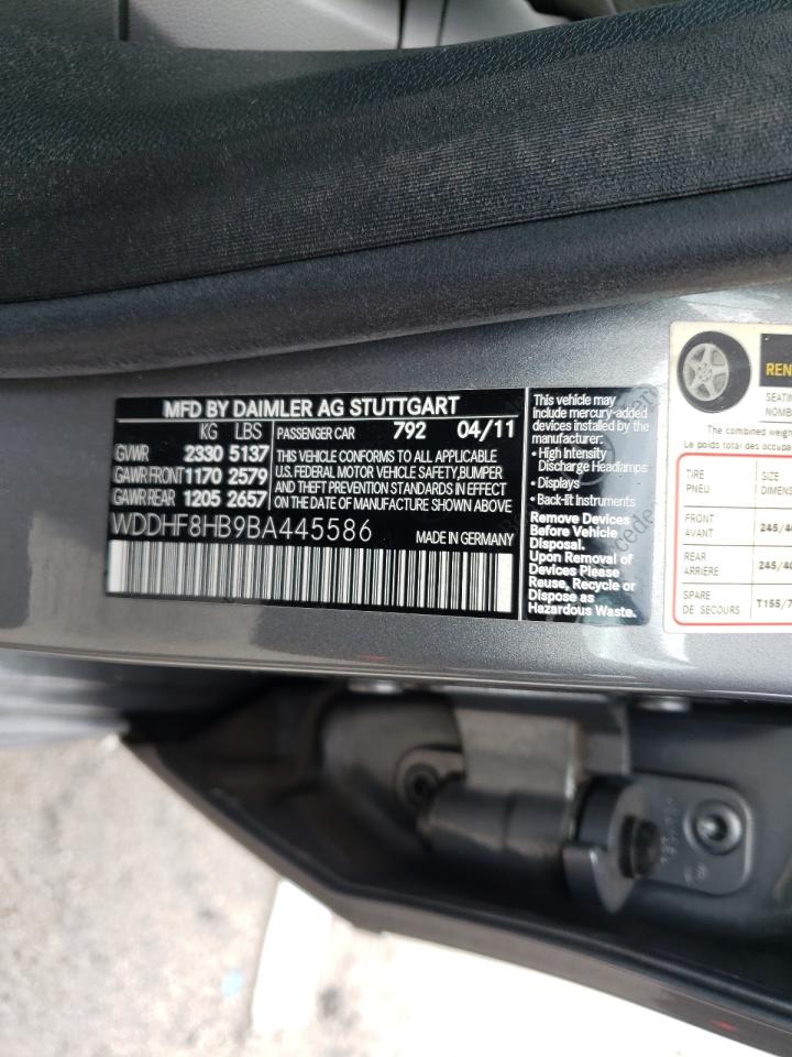 Photo 10 from auction – 2011 MERCEDES-BENZ E 350 4MAT with VIN WDDHF8HB9BA445586