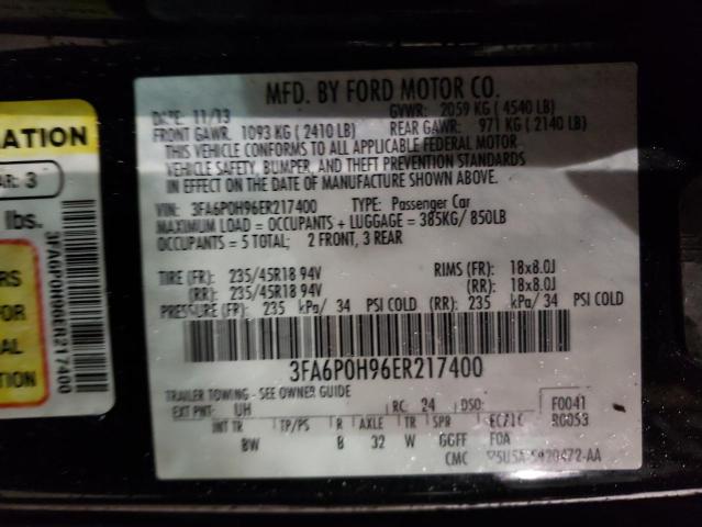 Photo 10 from auction – 2014 FORD FUSION SE with VIN 3FA6P0H96ER217400