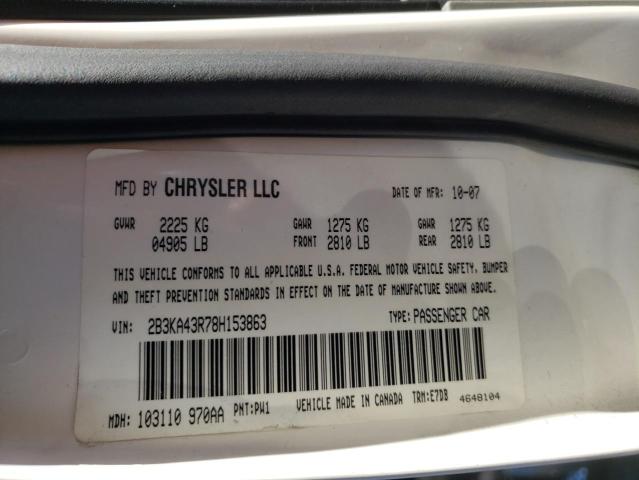 Photo 10 from auction – 2008 DODGE CHARGER with VIN 2B3KA43R78H153863