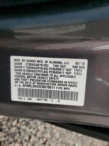 Photo 10 from auction – 2012 HONDA ODYSSEY EX with VIN 5FNRL5H42CB070611