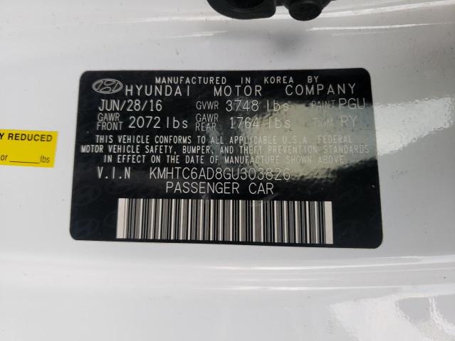 Photo 10 from auction – 2016 HYUNDAI VELOSTER with VIN KMHTC6AD8GU303826