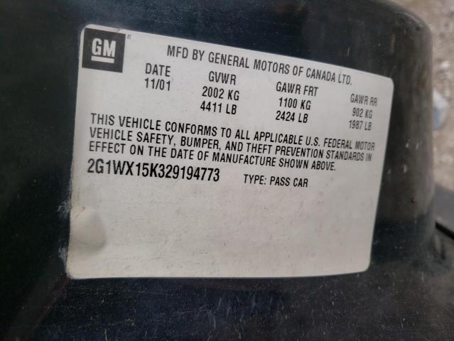 Photo 10 from auction – 2002 CHEVROLET MONTE CARL with VIN 2G1WX15K329194773