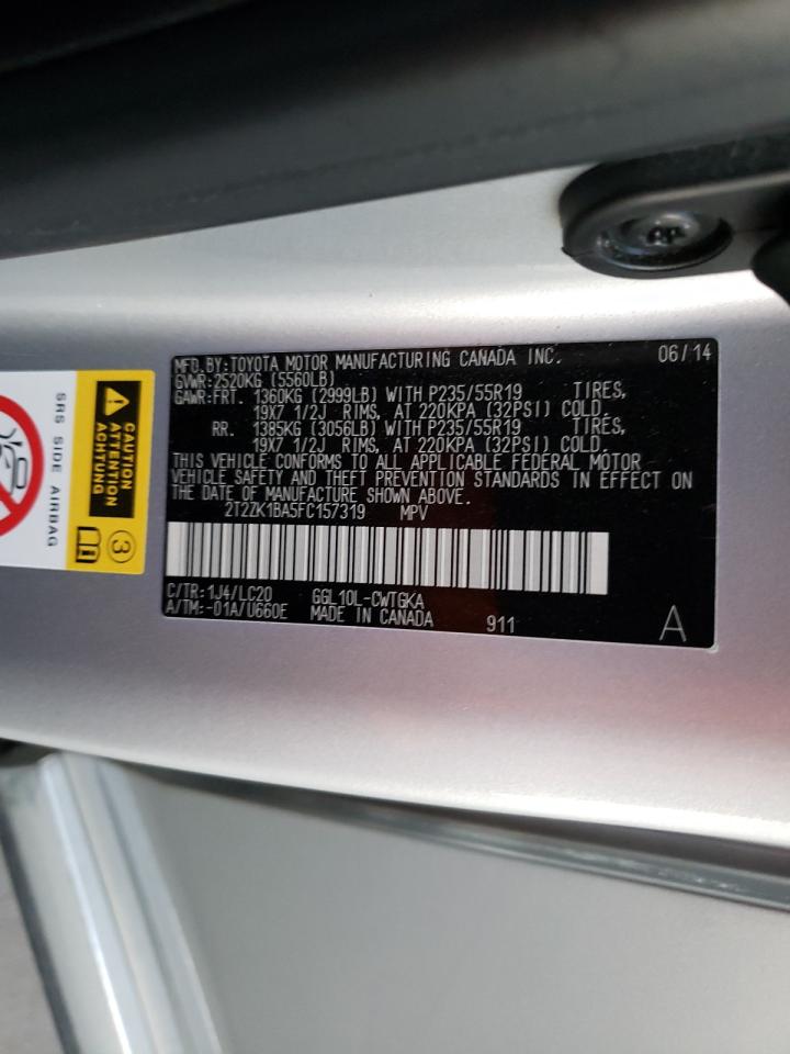 Photo 10 from auction – 2015 LEXUS RX 350 with VIN 2T2ZK1BA5FC157319