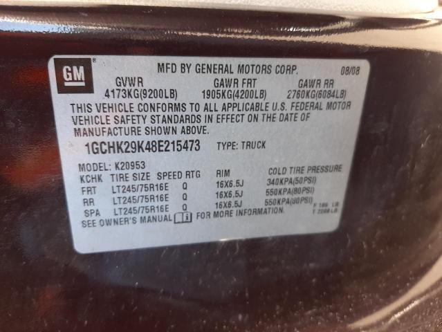 Photo 10 from auction – 2008 CHEVROLET SILVERADO with VIN 1GCHK29K48E215473