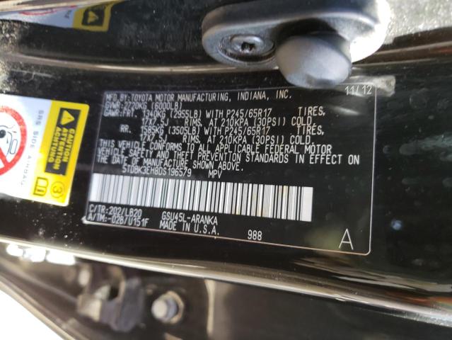 Photo 10 from auction – 2013 TOYOTA HIGHLANDER with VIN 5TDBK3EH8DS196579