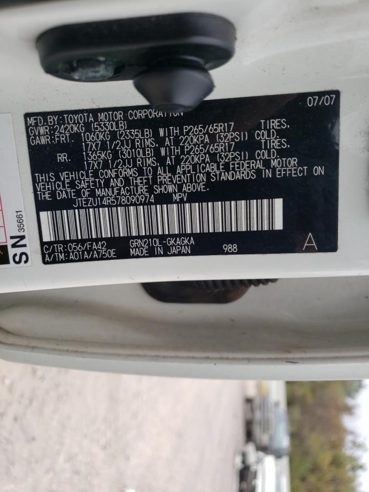 Foto 10 de la subasta – 2007 TOYOTA 4RUNNER SR con VIN JTEZU14R578090974
