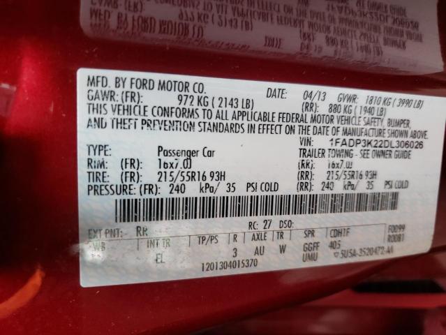 Photo 10 from auction – 2013 FORD FOCUS SE with VIN 1FADP3K22DL306026