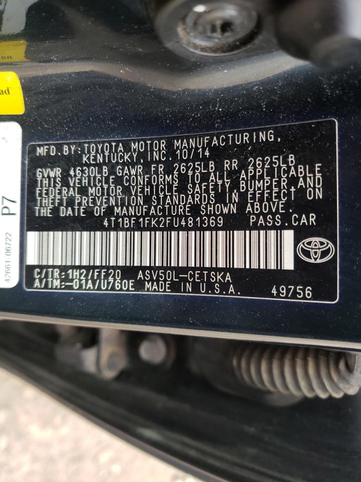 Photo 10 from auction – 2015 TOYOTA CAMRY LE with VIN 4T1BF1FK2FU481369