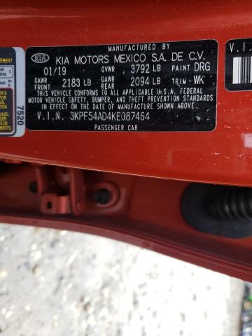 Photo 10 from auction – 2019 KIA FORTE EX with VIN 3KPF54AD4KE087464