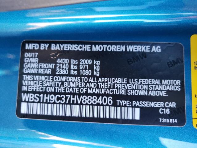Photo 10 from auction – 2017 BMW M2 with VIN WBS1H9C37HV888406