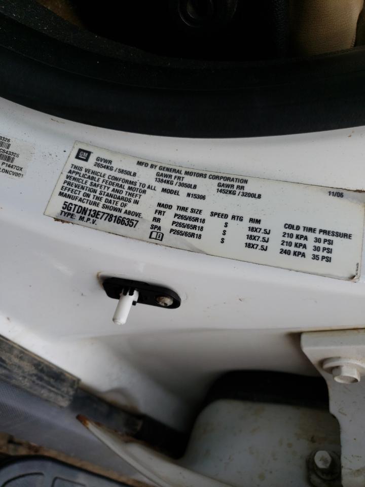 Photo 10 from auction – 2007 HUMMER H3 with VIN 5GTDN13E778166357