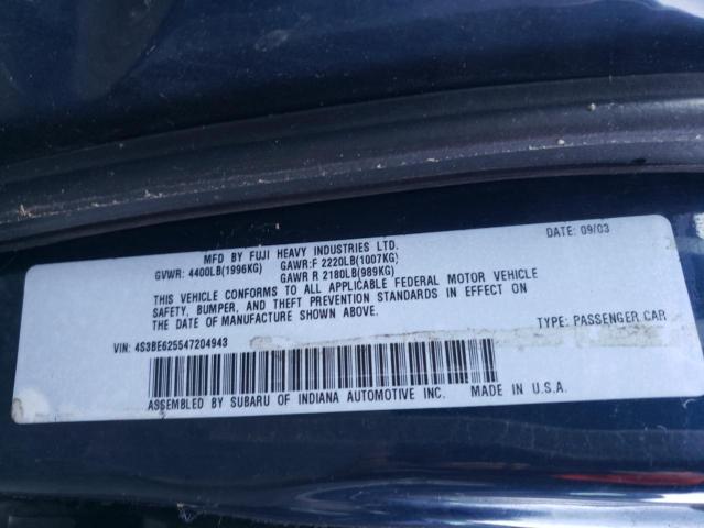 Photo 10 from auction – 2004 SUBARU LEGACY L S with VIN 4S3BE625547204943