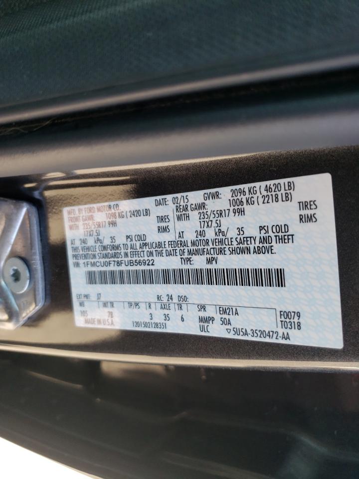 Photo 10 from auction – 2015 FORD ESCAPE S with VIN 1FMCU0F78FUB56922