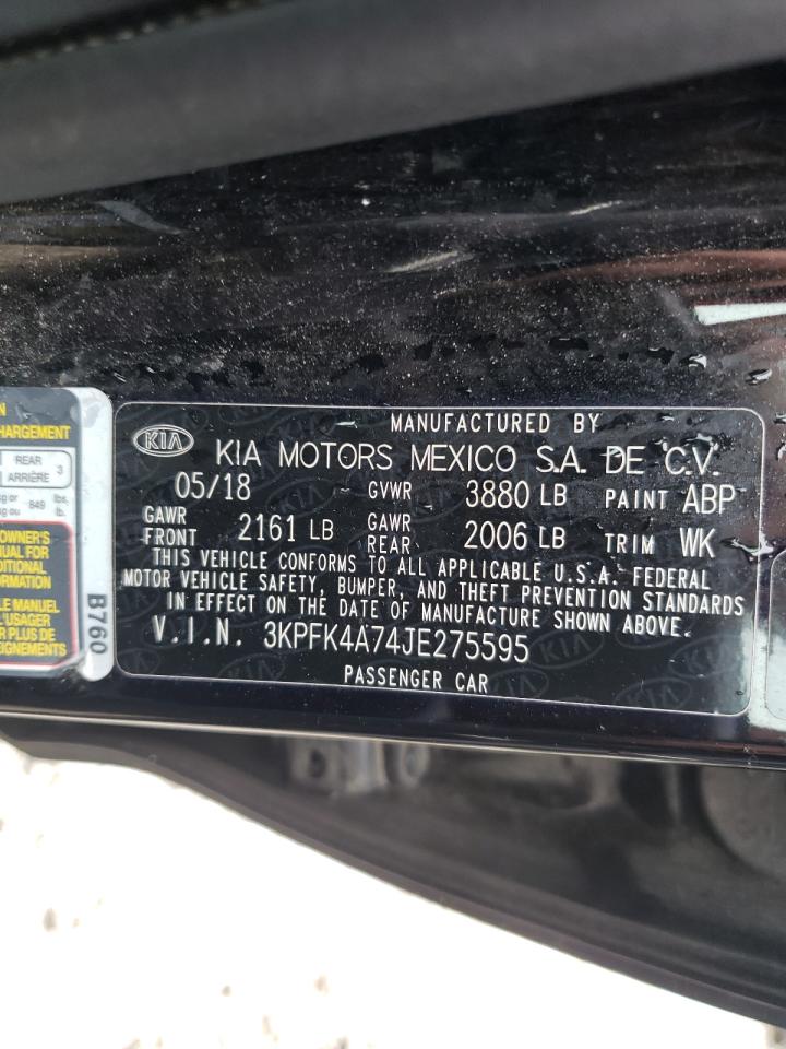 Photo 10 from auction – 2018 KIA FORTE LX with VIN 3KPFK4A74JE275595