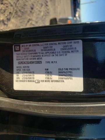 Photo 10 from auction – 2005 HUMMER H2 with VIN 5GRGN23U45H133829