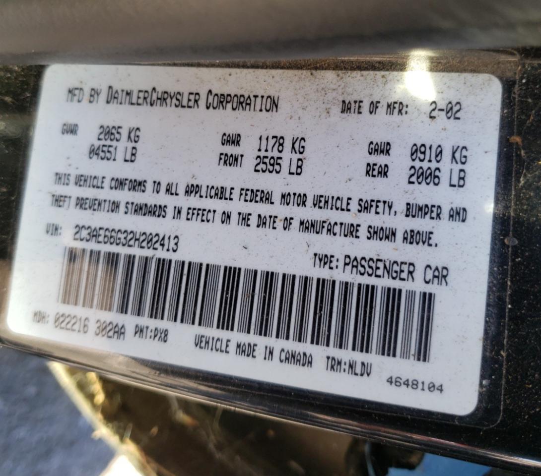 Photo 10 from auction – 2002 CHRYSLER 300M with VIN 2C3AE66G32H202413
