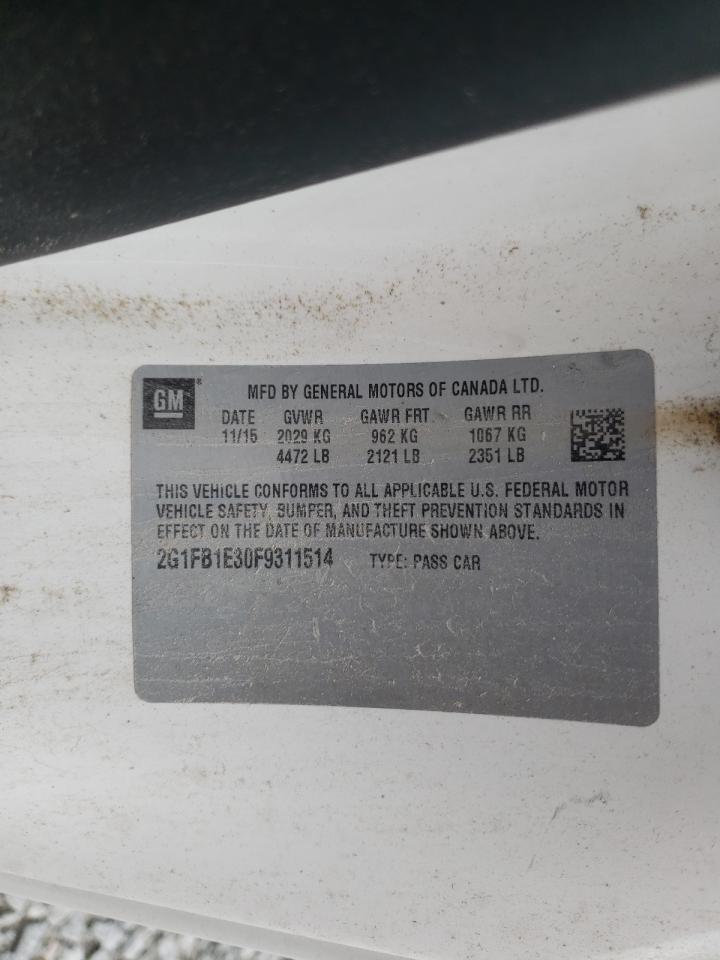 Photo 10 from auction – 2015 CHEVROLET CAMARO LS with VIN 2G1FB1E30F9311514