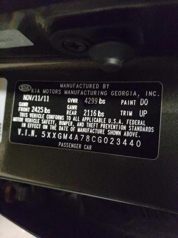 Photo 10 from auction – 2012 KIA OPTIMA LX with VIN 5XXGM4A78CG023440