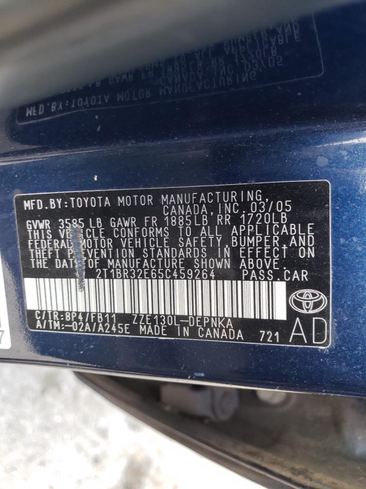 Photo 10 from auction – 2005 TOYOTA COROLLA with VIN 2T1BR32E65C459264