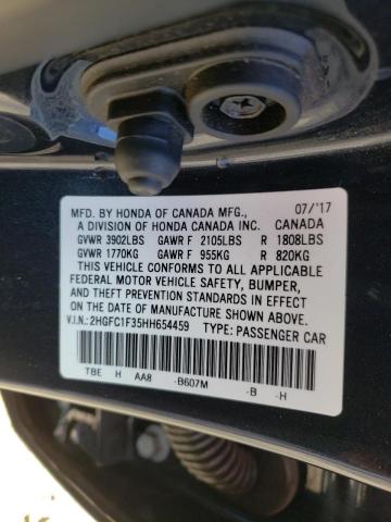 Photo 10 from auction – 2017 HONDA CIVIC EX with VIN 2HGFC1F35HH654459