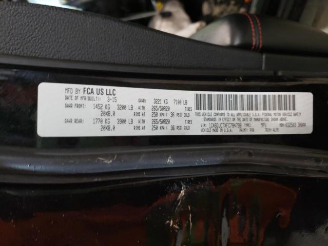 Photo 10 from auction – 2015 DODGE DURANGO R/ with VIN 1C4SDJCTXFC784798