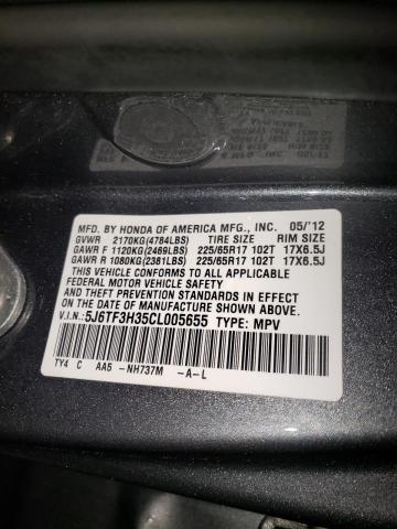 Photo 10 from auction – 2012 HONDA CROSSTOUR with VIN 5J6TF3H35CL005655