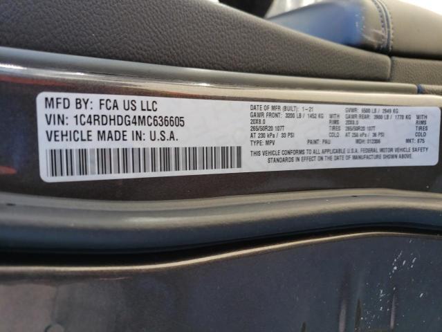 Photo 10 from auction – 2021 DODGE DURANGO GT with VIN 1C4RDHDG4MC636605