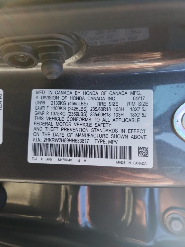 Photo 10 from auction – 2017 HONDA CR-V EXL with VIN 2HKRW2H89HH633817