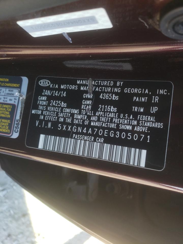 Foto 10 de la subasta – 2014 KIA OPTIMA EX con VIN 5XXGN4A70EG305071