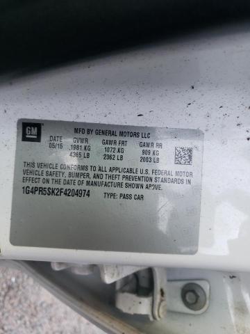 Photo 10 from auction – 2015 BUICK VERANO CON with VIN 1G4PR5SK2F4204974