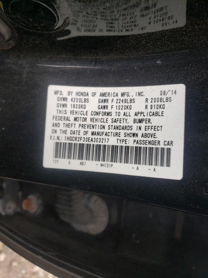 Photo 10 from auction – 2014 HONDA ACCORD LX with VIN 1HGCR2F30EA303217