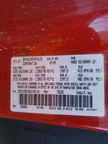 Photo 10 from auction – 2004 DODGE RAM 2500 S with VIN 3D7KU28C94G145116