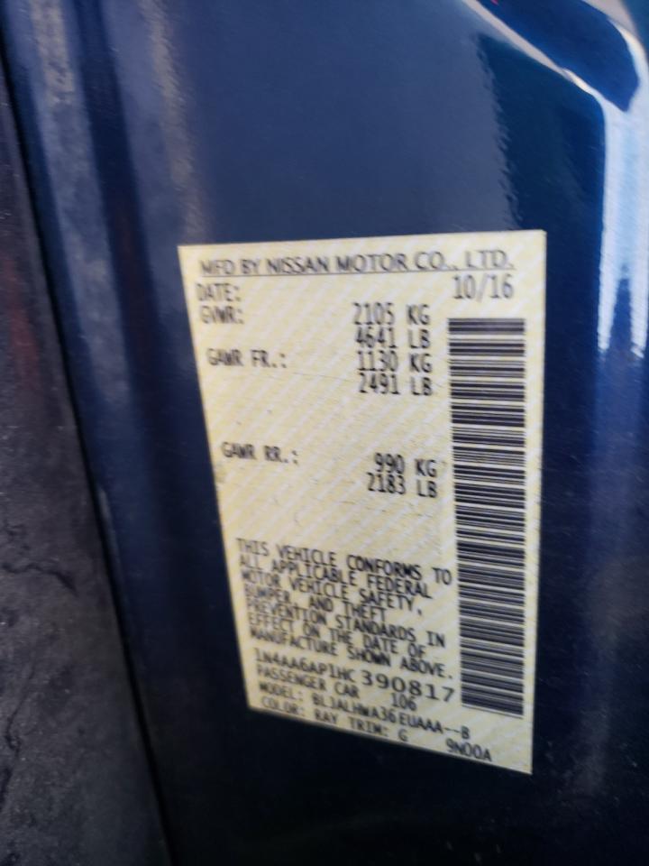 Photo 10 from auction – 2017 NISSAN MAXIMA 3.5 with VIN 1N4AA6AP1HC390817