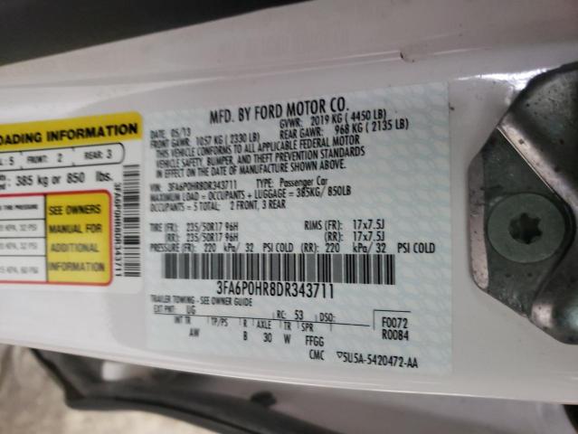 Photo 10 from auction – 2013 FORD FUSION SE with VIN 3FA6P0HR8DR343711