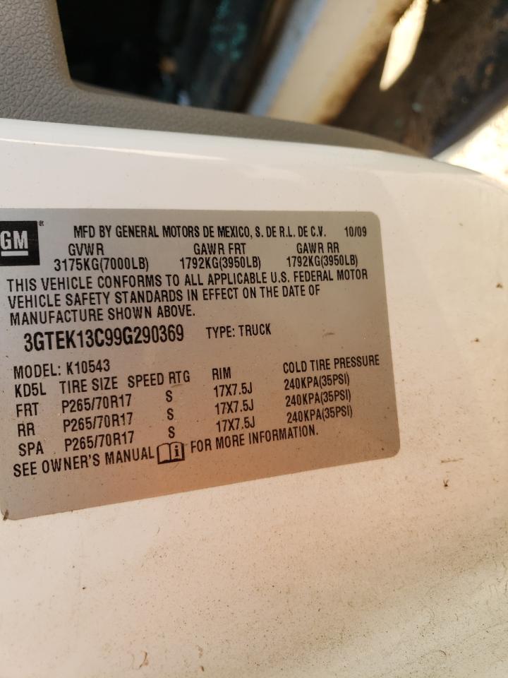 Photo 10 from auction – 2009 GMC SIERRA K15 with VIN 3GTEK13C99G290369
