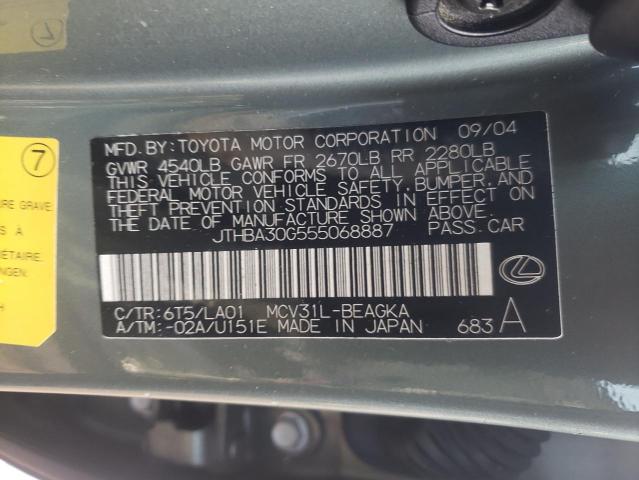 Photo 10 from auction – 2005 LEXUS ES 330 with VIN JTHBA30G555068887