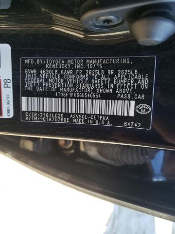 Photo 10 from auction – 2016 TOYOTA CAMRY LE with VIN 4T1BF1FK6GU540554