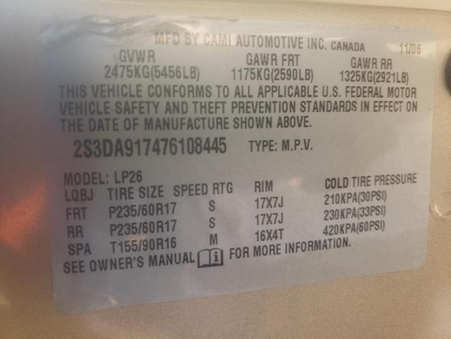 Photo 10 from auction – 2007 SUZUKI XL-7 with VIN 2S3DA917476108445