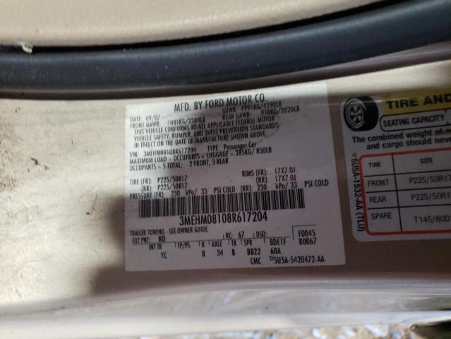 Photo 10 from auction – 2008 MERCURY MILAN PREM with VIN 3MEHM08108R617204
